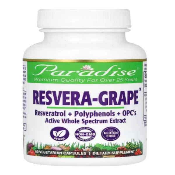Paradise Herbs, Resvera-Grape, 60 Vegetarian Capsules