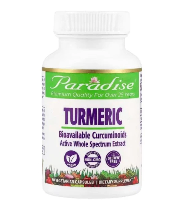 Paradise Herbs, Turmeric, 250 mg, 60 Vegetarian Capsules