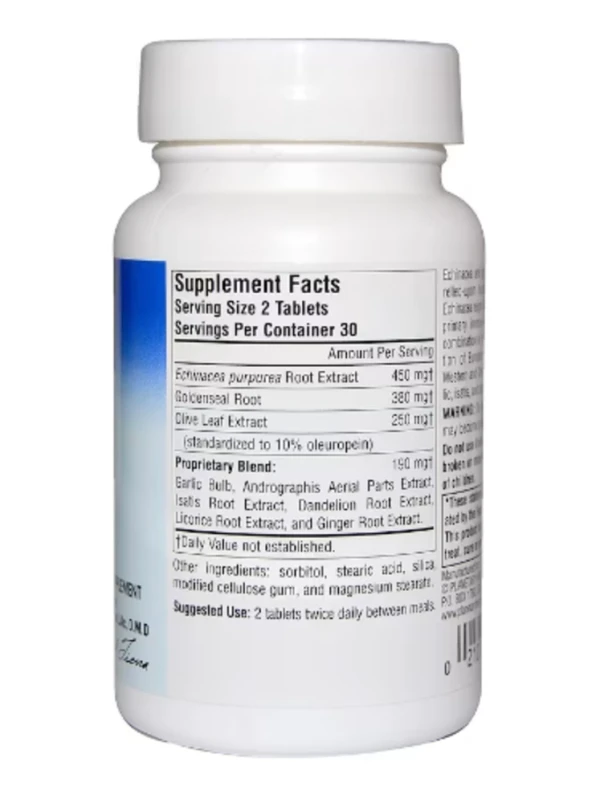 Planetary Herbals Echinacea Goldenseal with Olive Leaf -- 635 mg - 60 Tablets