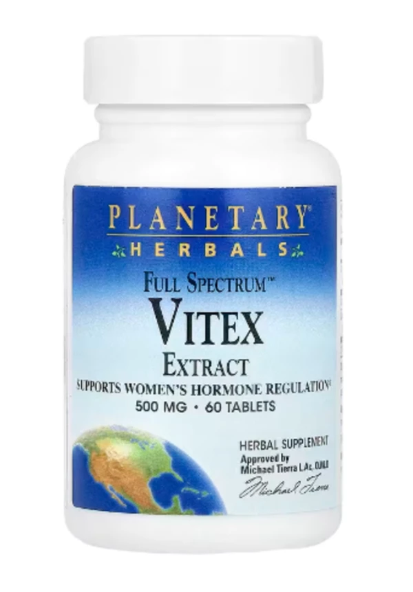 Planetary Herbals, Full Spectrum, Vitex Extract, 500 mg, 60 Tablets