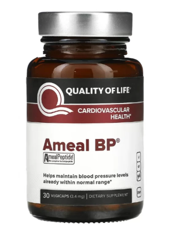 Quality of Life Labs, Ameal BP, Cardiovascular Health, 3.4 mg, 30 Vegicaps