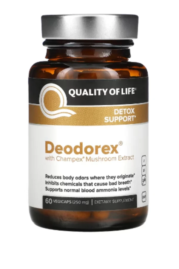 Quality of Life Labs, Deodorex with Champex Mushroom Extract, 500 mg, 60 Vegicaps