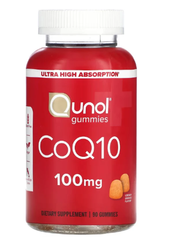 Qunol, CoQ10 Gummies, Creamy Orange, 100 mg, 90 Gummies (50 mg per Gummy)