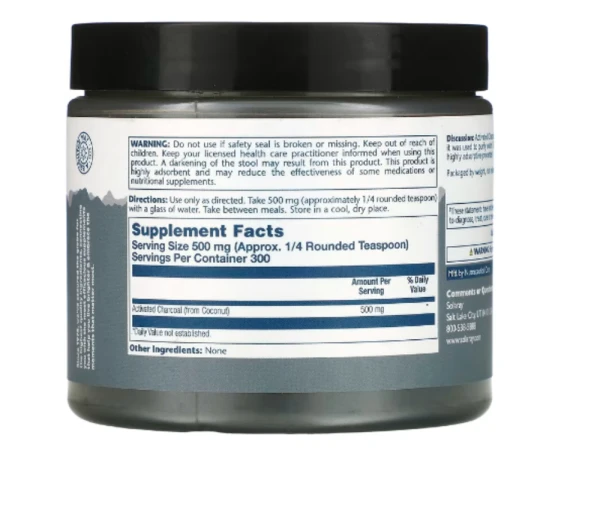 Solaray, Activated Charcoal Powder, 500 mg, 5.3 oz (150 g)