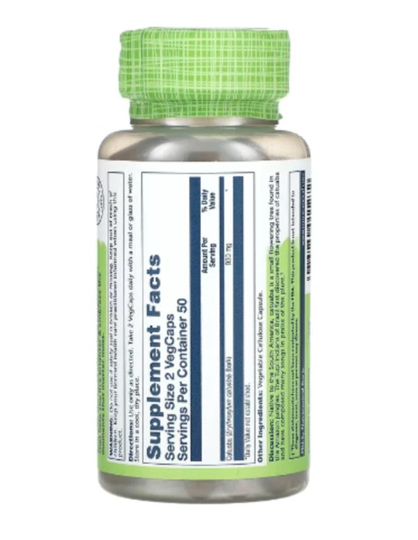 Solaray, True Herbs, Catuaba, 930 mg, 100 VegCaps (465 mg per Capsule)