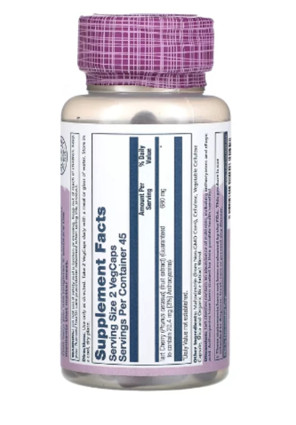 Solaray, Vital Extracts, Tart Cherry, Triple Strength, 680 mg, 90 VegCaps (340 mg per Capsule)