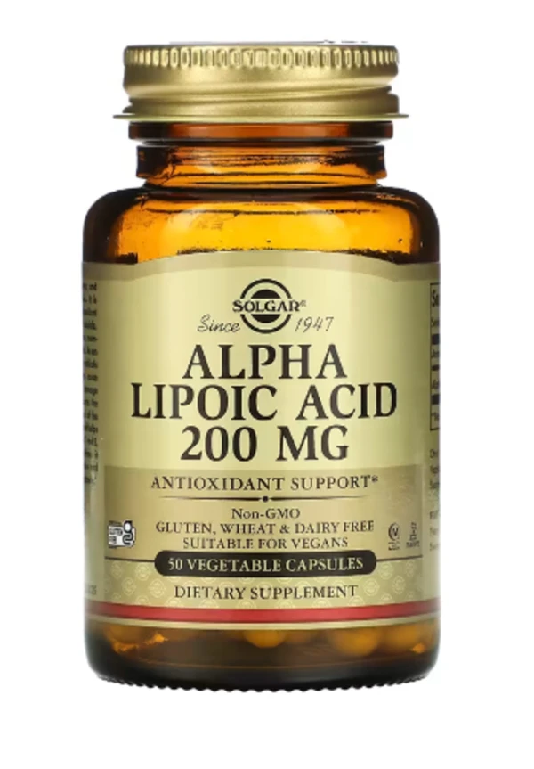 Solgar, Alpha Lipoic Acid, 200 mg, 50 Vegetable Capsules
