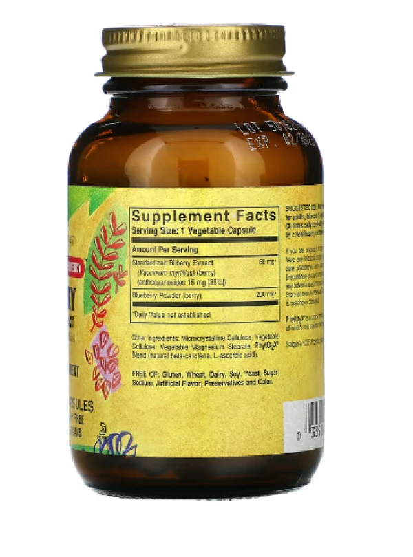 Solgar, Bilberry Berry Extract, 60 Vegetable Capsules