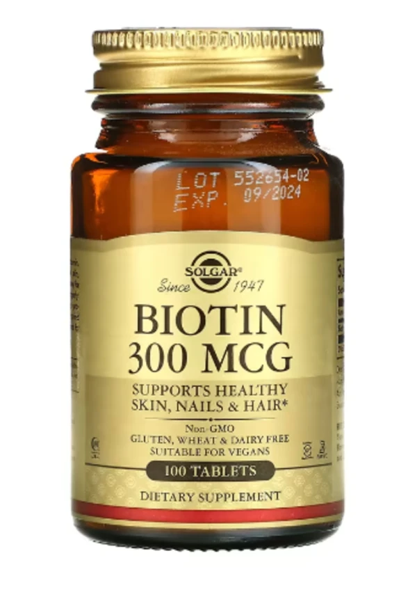 Solgar, Biotin, 300 mcg, 100 Tablets