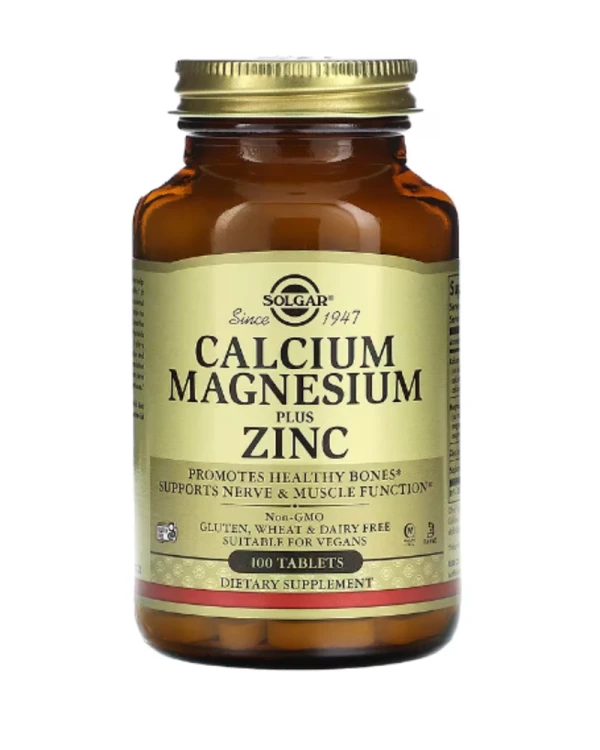 Solgar, Calcium Magnesium Plus Zinc , 100 Tablets