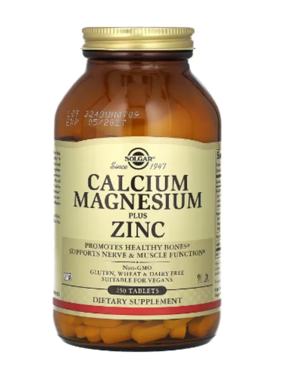Solgar, Calcium Magnesium Plus Zinc, 250 Tablets