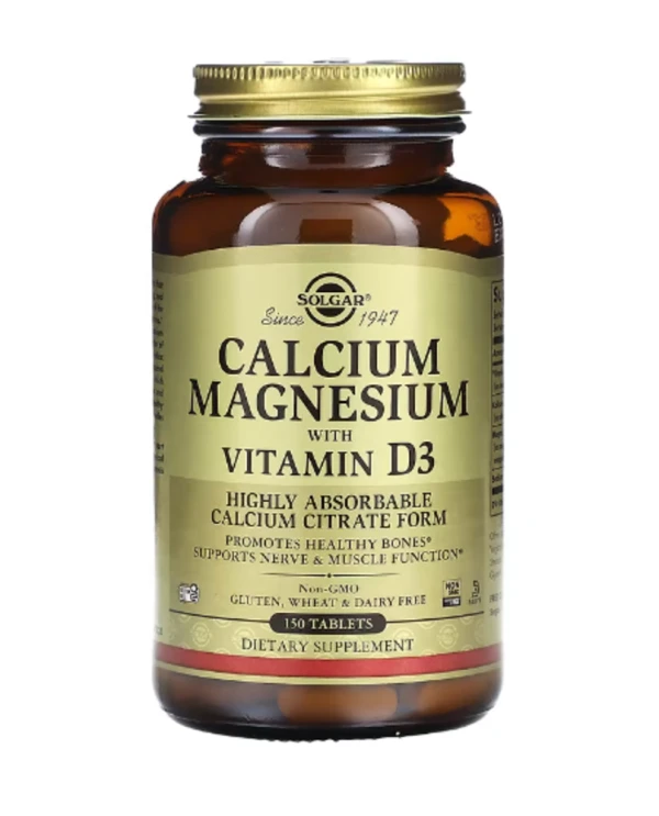 Solgar, Calcium Magnesium with Vitamin D3, 150 Tablets