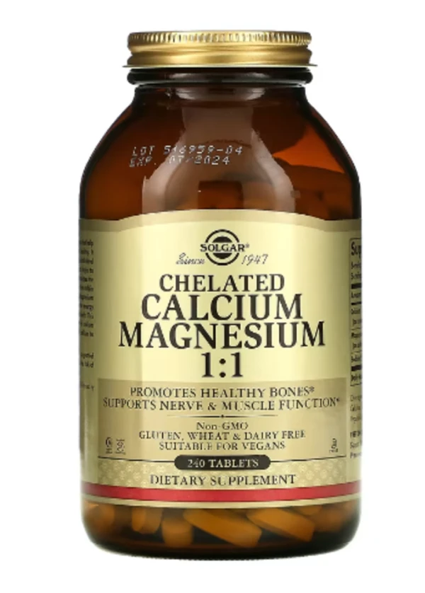 Solgar, Chelated Calcium Magnesium 1:1, 240 Tablets