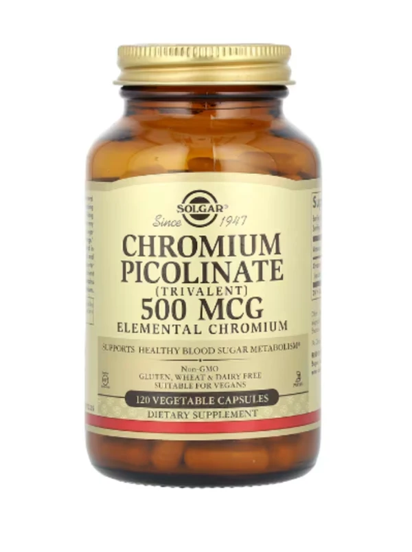 Solgar, Chromium Picolinate, 500 mcg, 120 Vegetable Capsules