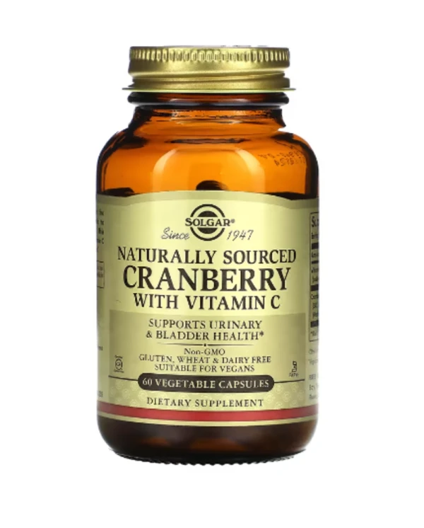 Solgar, Cranberry with Vitamin C, Naturally Sourced, 60 Vegetable Capsules