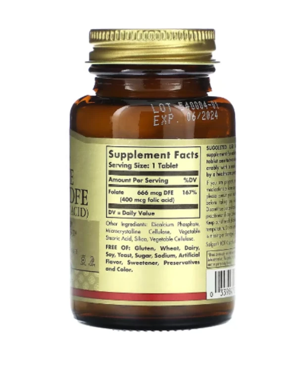 Solgar, Folate, 400 mcg, 250 Tablets