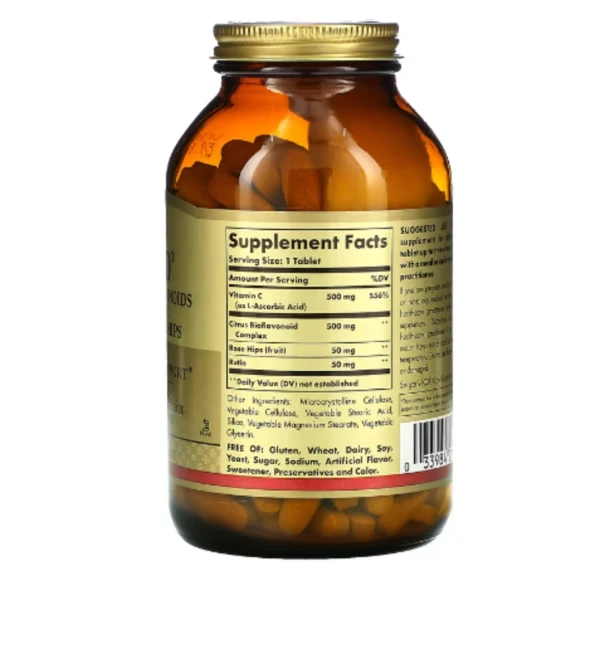 Solgar, Hy-Bio, Citrus Bioflavonoids, Vitamin C, Rutin & Rose Hips, 250 Tablets