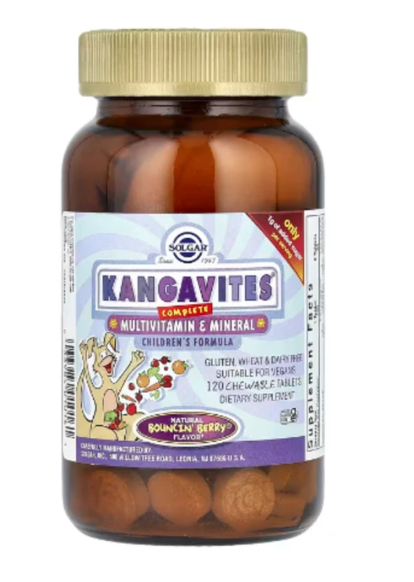 Solgar, Kangavites, Complete Multivitamin & Mineral Children's Formula, Bouncin' Berry , 120 Chewable Tablets
