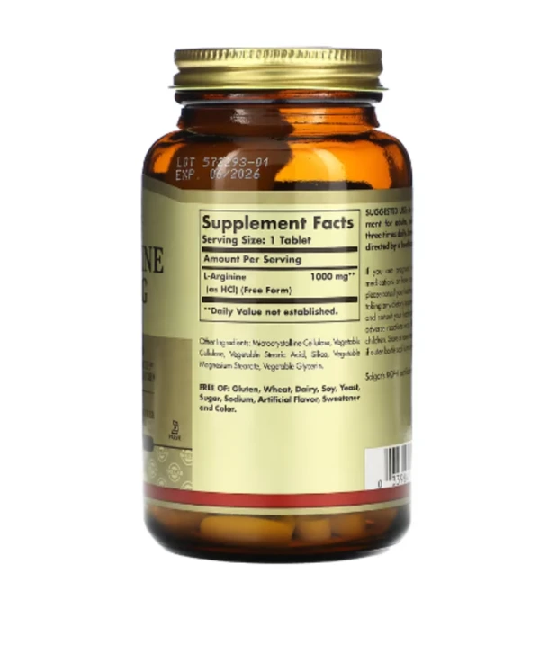 Solgar, L-Arginine, Free Form, 1,000 mg, 90 Tablets