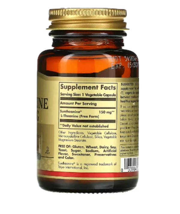Solgar, L-Theanine, Free Form, 150 mg, 60 Vegetable Capsules