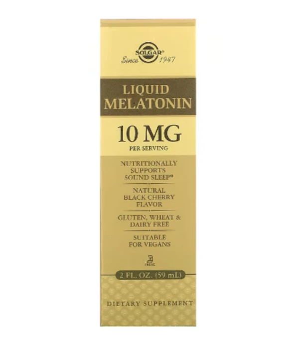 Solgar, Liquid Melatonin, Natural Black Cherry Flavor, 10 mg, 2 fl oz (59 ml)