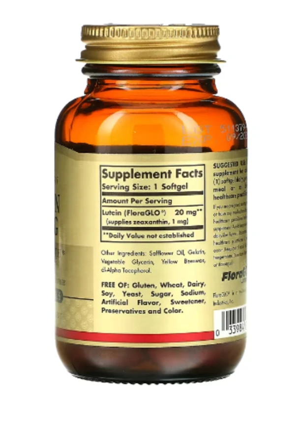 Solgar, Lutein, 20 mg, 60 Softgels