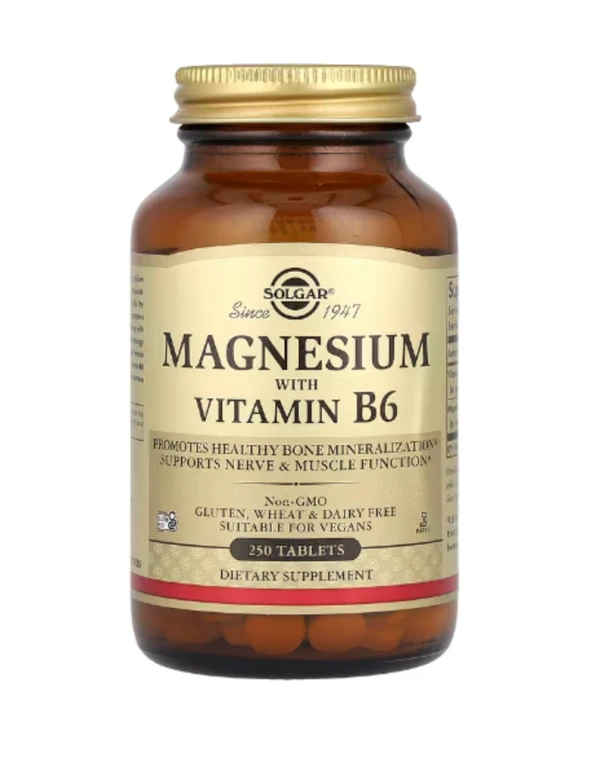 Solgar, Magnesium with Vitamin B6, 250 Tablets