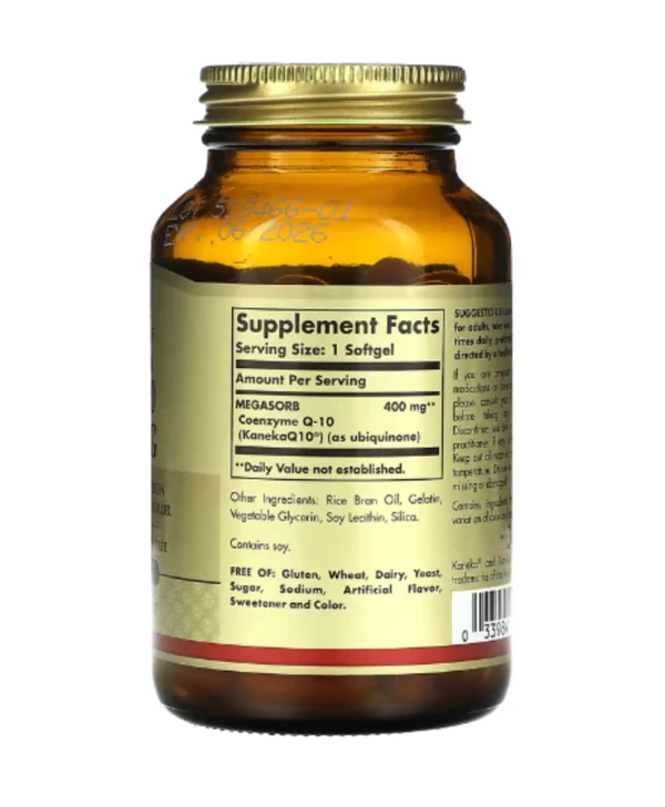 Solgar, Megasorb CoQ-10, 400 mg, 60 Softgels