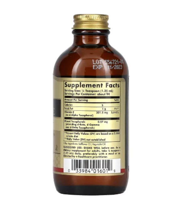 Solgar, Natural Liquid Vitamin E, 4 fl oz (118 ml)