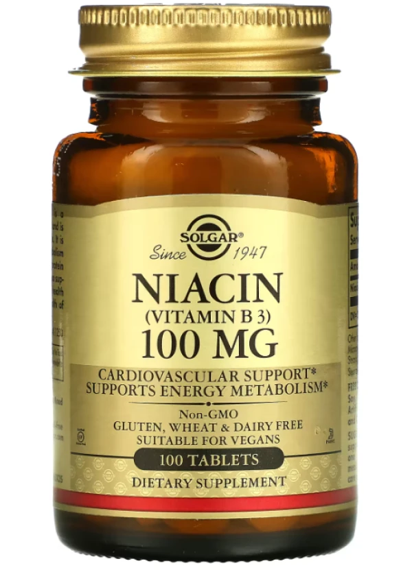 Solgar, Niacin (Vitamin B3), 100 mg, 100 Tablets