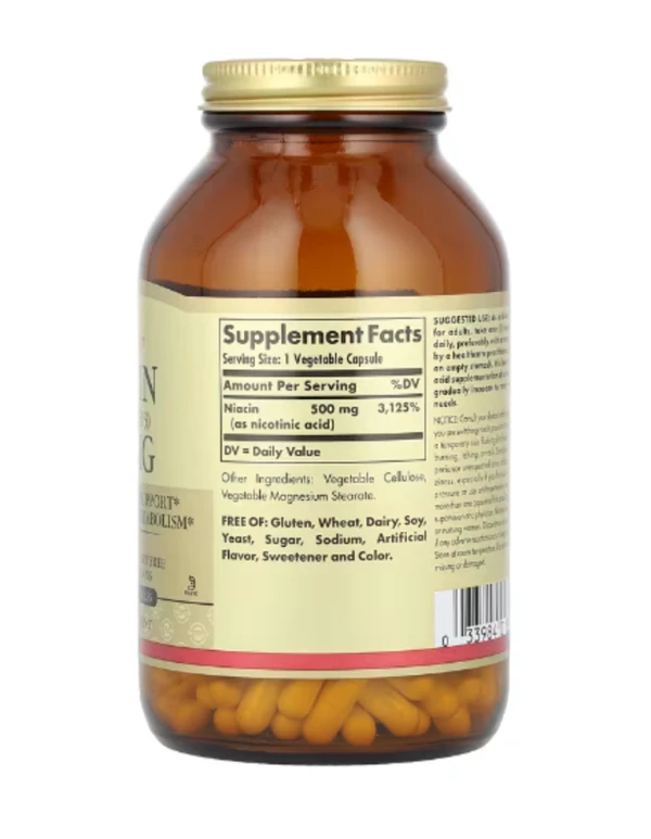 Solgar, Niacin (Vitamin B3), 500 mg, 250 Vegetable Capsules
