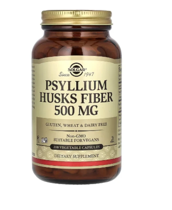 Solgar, Psyllium Husks Fiber, 1,000 mg, 200 Vegetable Capsules (500 mg per Capsule)