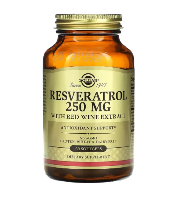 Solgar, Resveratrol, 250 mg, 60 Softgels