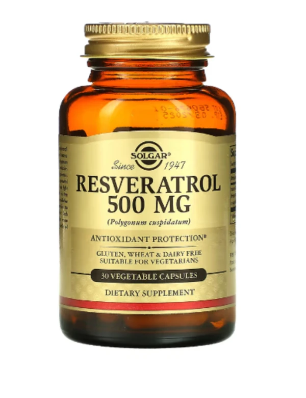 Solgar, Resveratrol, 500 mg, 30 Vegetable Capsules