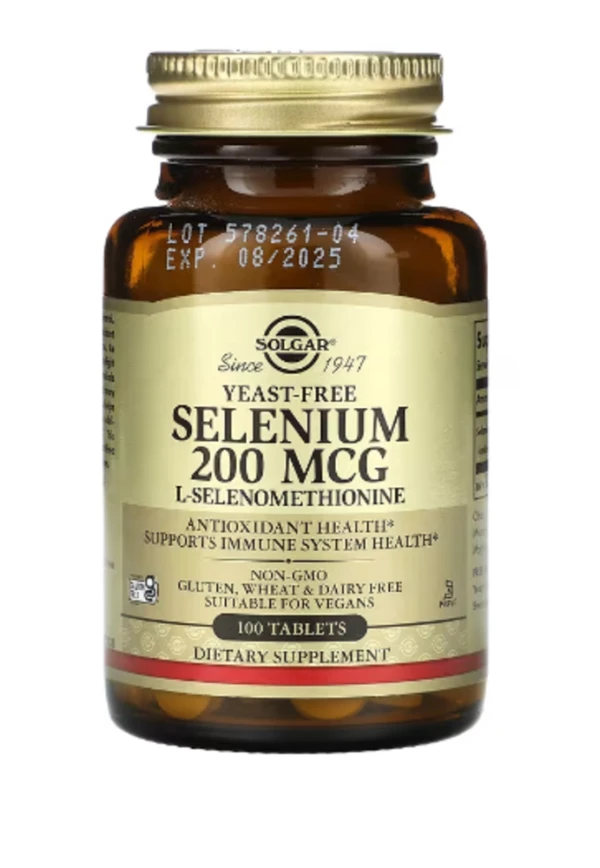 Solgar, Selenium, Yeast-Free, 200 mcg, 100 Tablets
