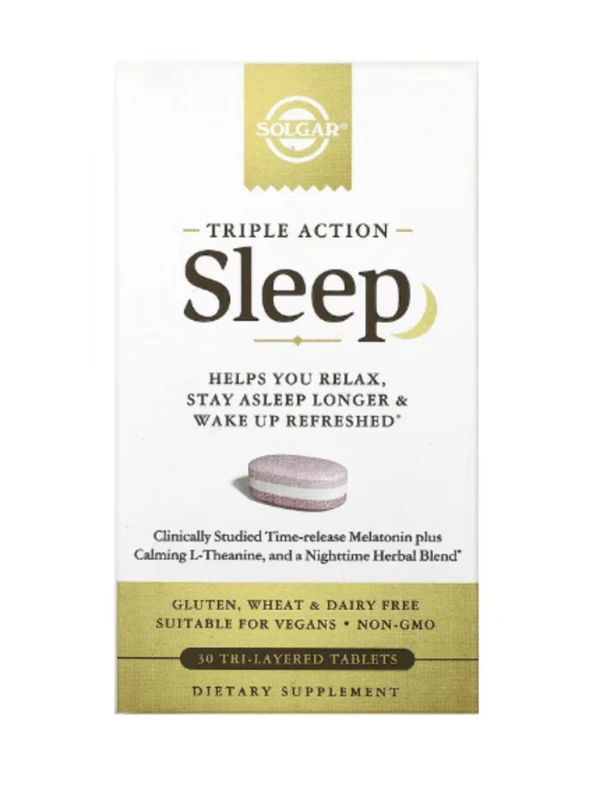 Solgar, Sleep, Triple Action, 30 Tri-Layered Tablets