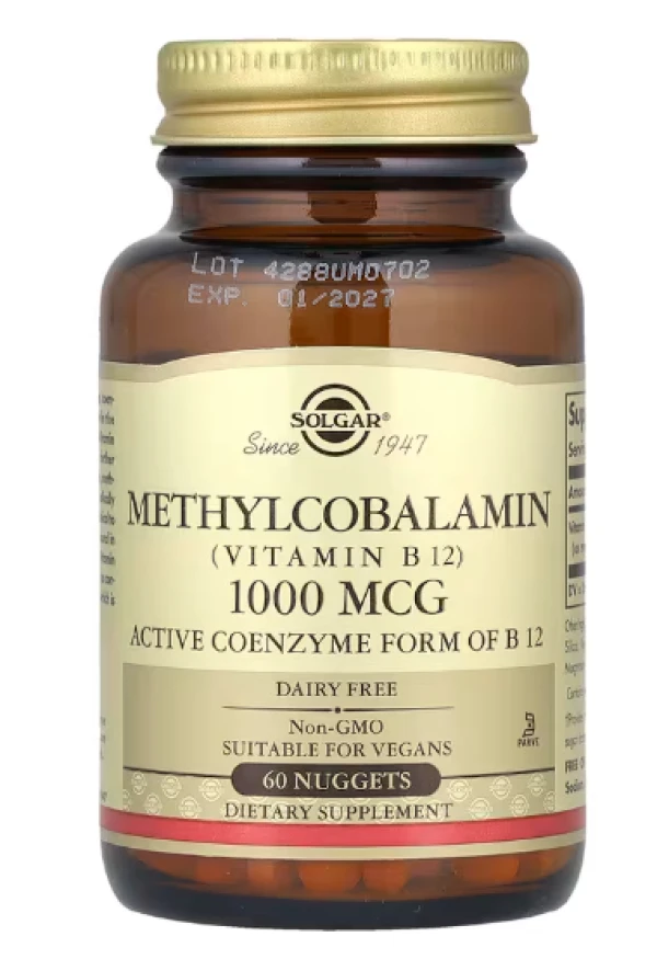 Solgar, Methylcobalamin (Vitamin B12), 1,000 mcg, 60 Nuggets