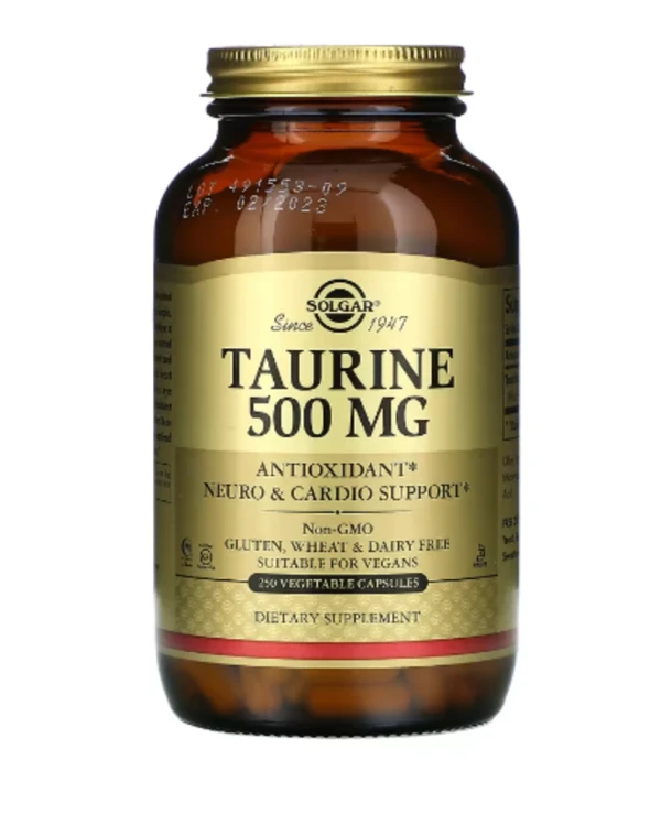 Solgar, Taurine, 500 mg, 250 Vegetable Capsules