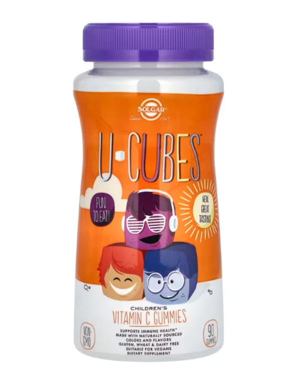 Solgar, U-Cubes, Children's Vitamin C Gummies, Orange & Strawberry, 90 Gummies