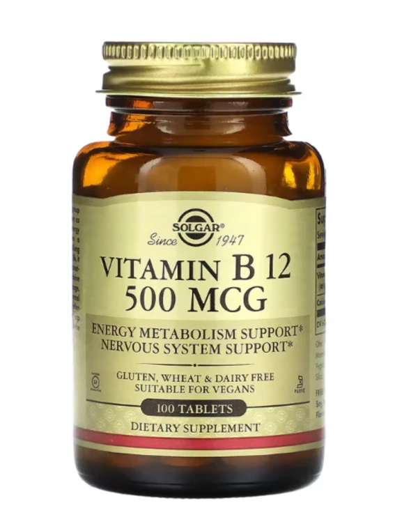 Solgar, Vitamin B12, 500 mcg, 100 Tablets