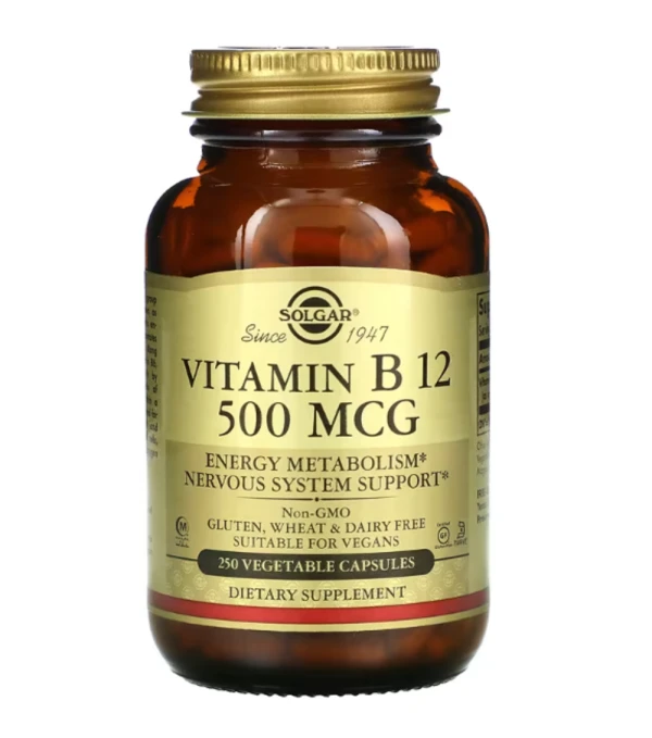 Solgar, Vitamin B12, 500 mcg, 250 Vegetable Capsules