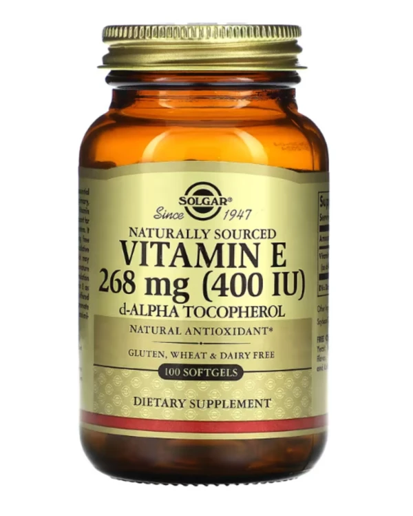 Solgar, Vitamin E, Naturally Sourced, 268 mg (400 IU), 100 Softgels