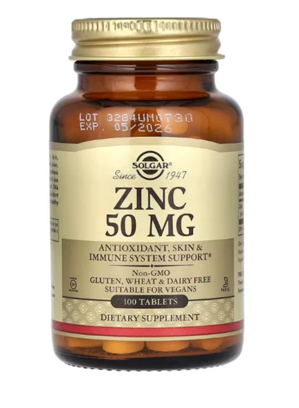 Solgar, Zinc, 50 mg, 100 Tablets