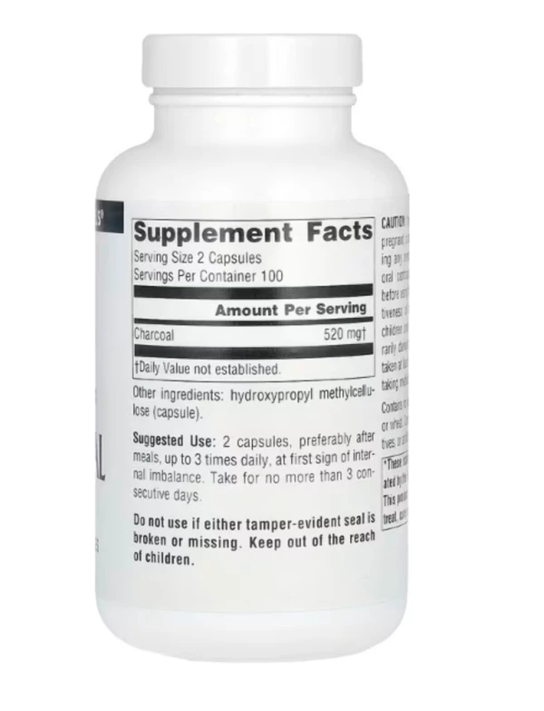 Source Naturals, 100% Pure Activated Charcoal, 260 mg, 200 Capsules