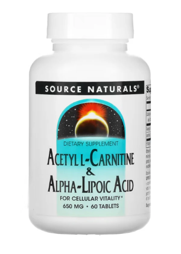 Source Naturals, Acetyl L-Carnitine & Alpha-Lipoic Acid, 650 mg, 60 Tablets