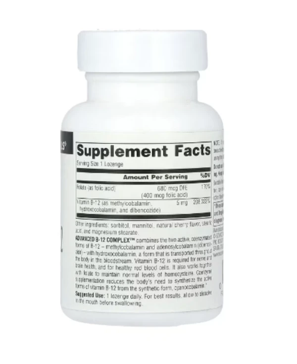 Source Naturals, Advanced B-12 Complex, 5 mg, 60 Lozenges