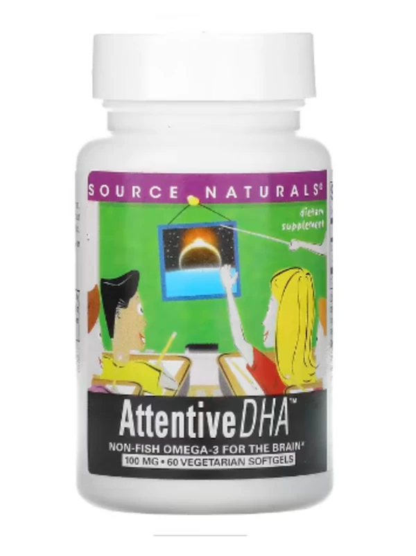 Source Naturals, Attentive DHA, 100 mg, 60 Vegetarian Softgels