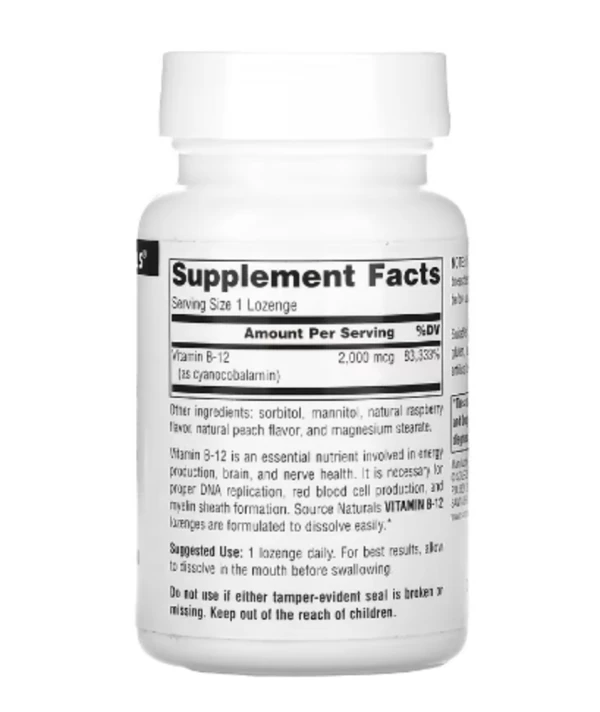 Source Naturals, B-12, 2,000 mcg, 100 Lozenges