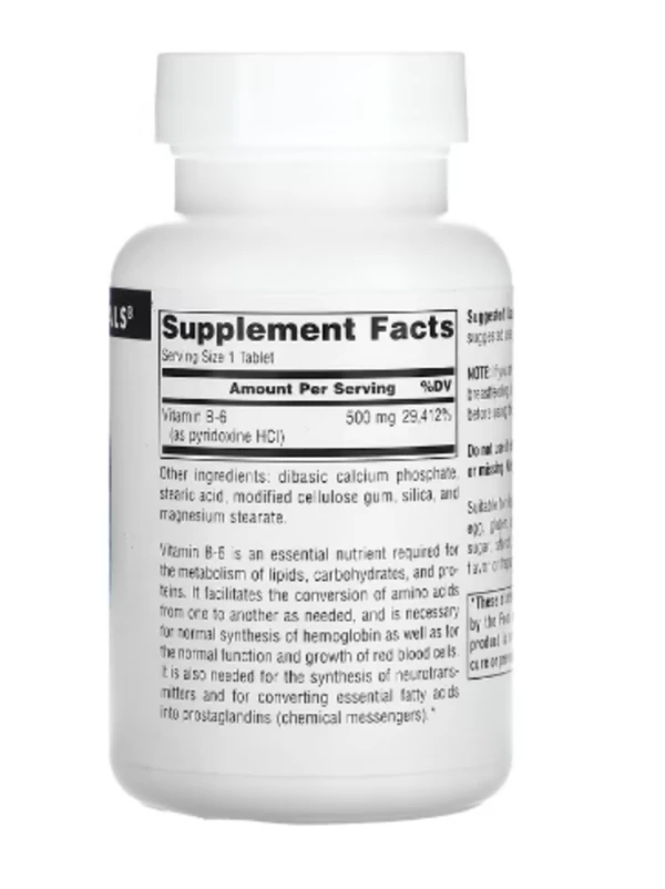 Source Naturals, B-6, 500 mg, 100 Tablets