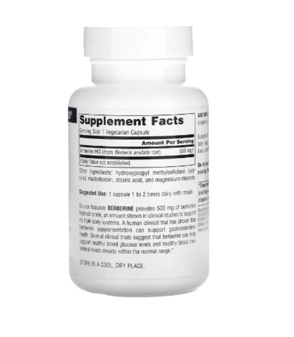 Source Naturals, Berberine, 500 mg, 60 Vegetarian Capsules